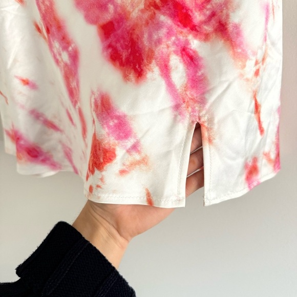 3/$20⚡️ Princess Polly White Pink Orange Tie Dye Side Slit Mini Skirt Fun Funky - Picture 5 of 13